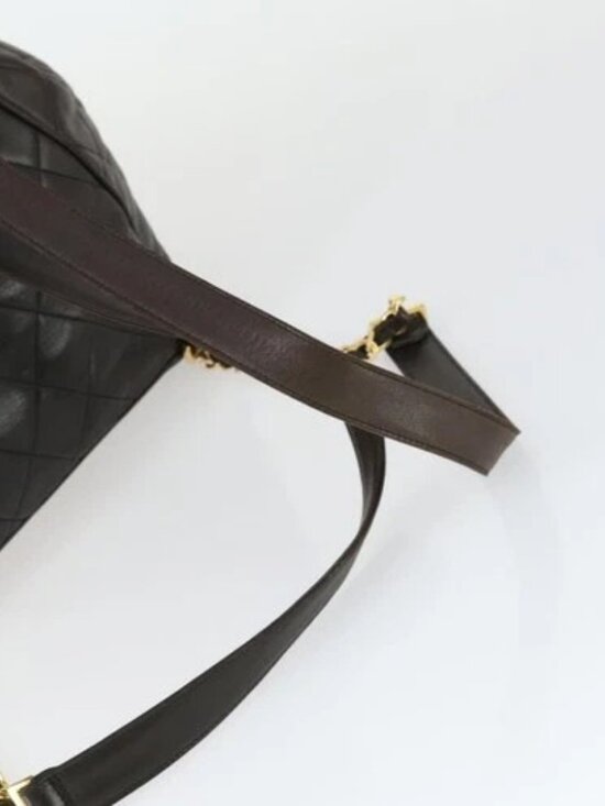 CHANEL Matelasse Backpack Lamb Skin Dark Brown Gold CC Auth ki6346 main image 13
